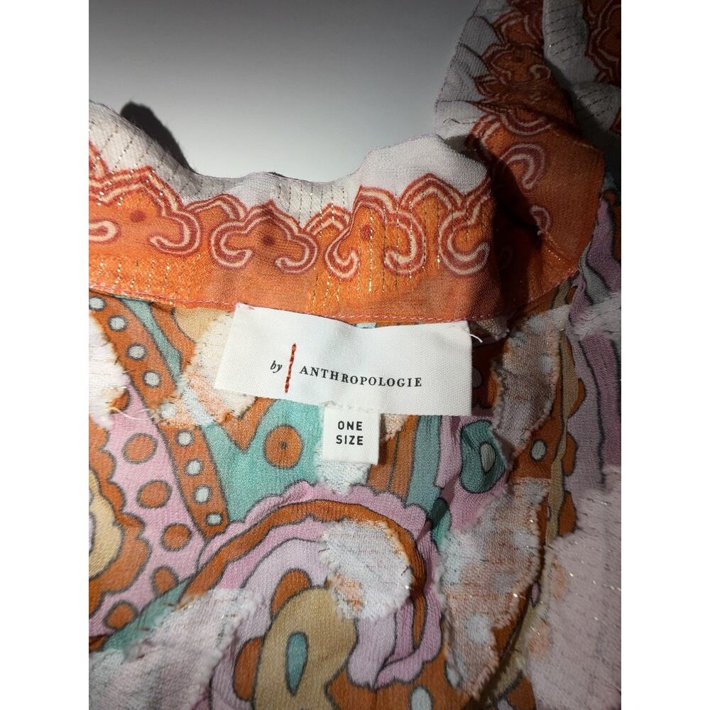 Anthropologie Women’s Printed Shine Tie-Front Kimono One Size - Picture 6 of 9